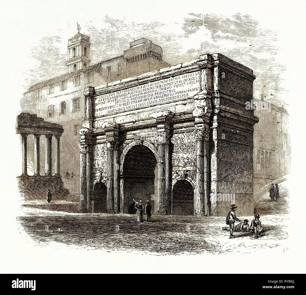 Arch of Septimius Severus dans le Forum Romain. Rome Italie Banque D'Images