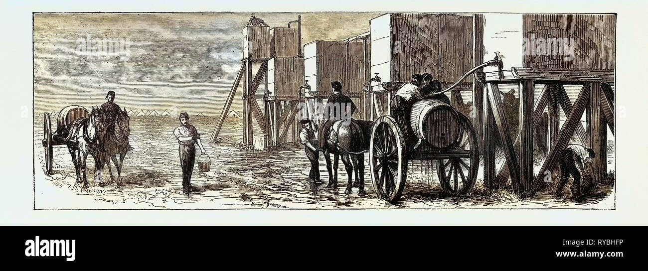 Croquis à l'automne : Manœuvres les réservoirs d'eau sur Race Course vers le bas Banque D'Images