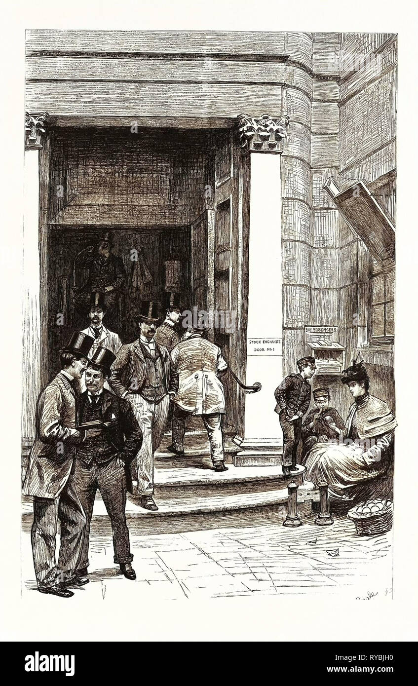 La Bourse de Londres, l'entrée en Capel Court : 'l'entrée a été ouvert en 1801, et est la partie la plus ancienne du bâtiment. Seuls les membres sont autorisés Entrée privée Banque D'Images