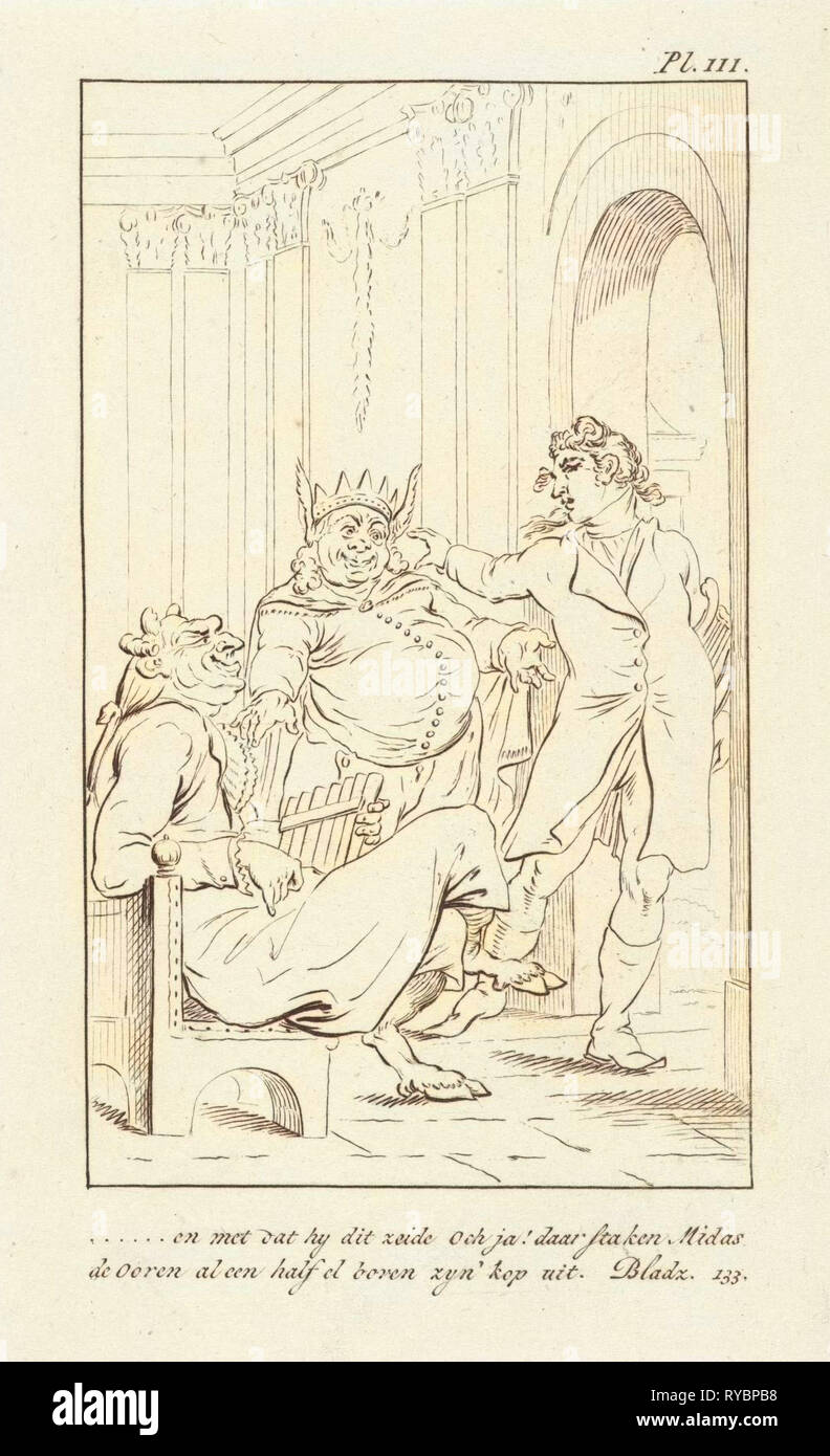 Le roi Midas avec des oreilles d'âne, Daniël Veelwaard (I), Jacob Smies, François Bohn, 1802 - 1809 Banque D'Images
