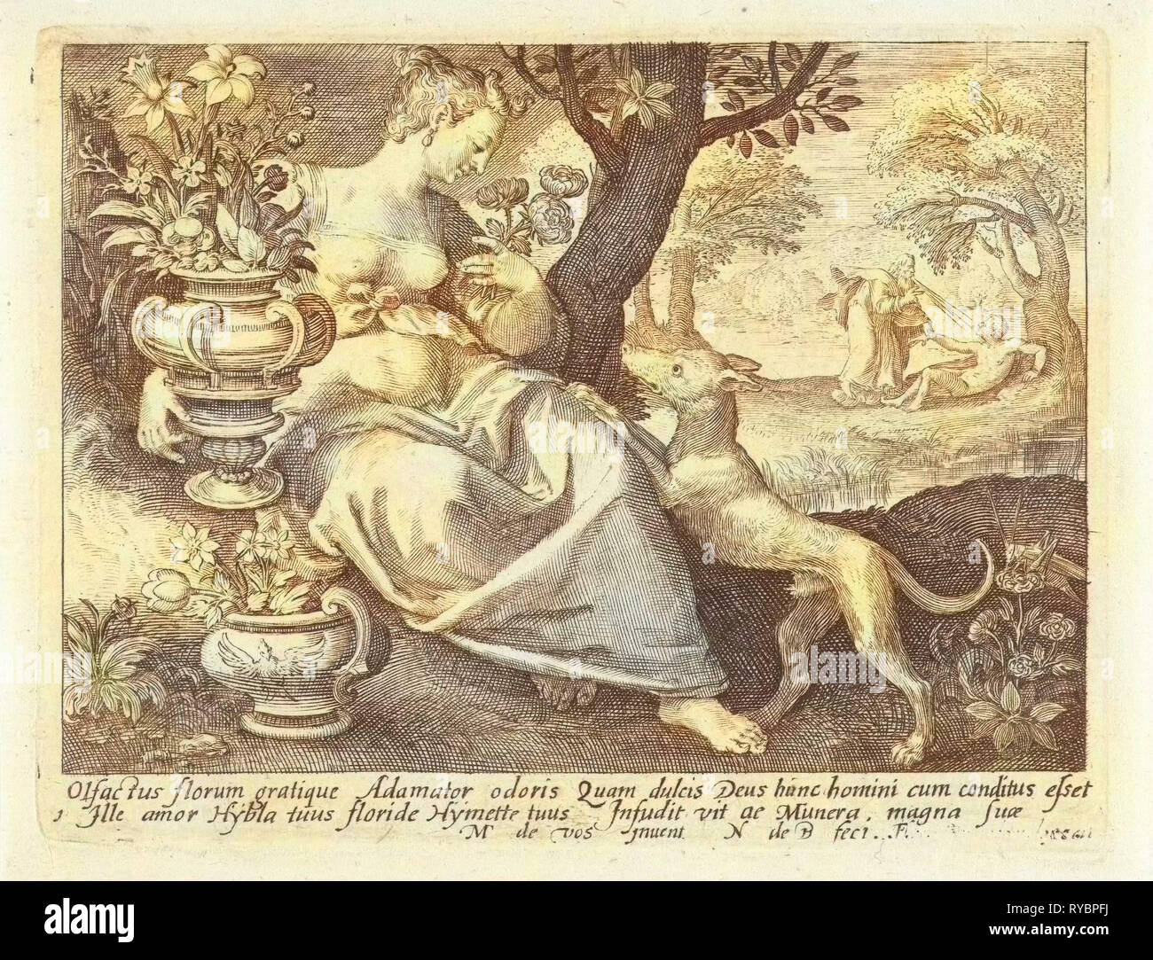 L'odeur, Nicolaes de Bruyn, 1581-1656 Banque D'Images