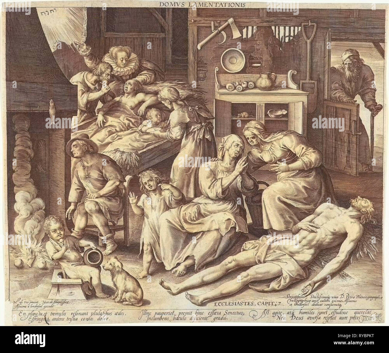 Une maison pleine de deuil, Nicolaes de Bruyn, Assuerus van Londerseel, Petrus Plancius, 1581 - 1656 Banque D'Images