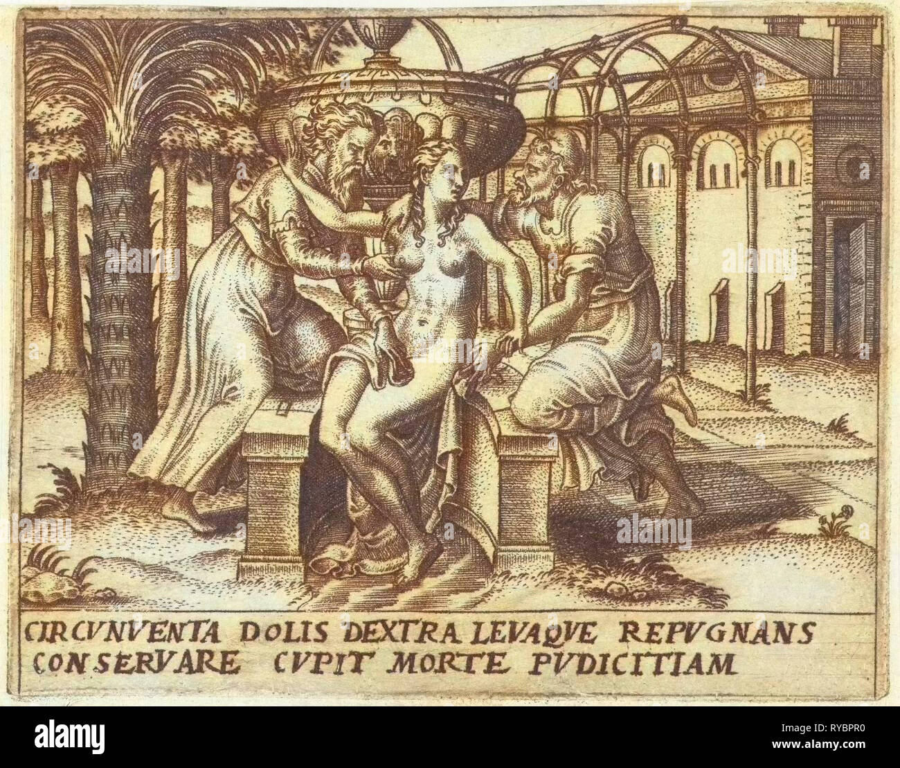 Susanna et les anciens, Abraham de Bruyn, 1570 Banque D'Images