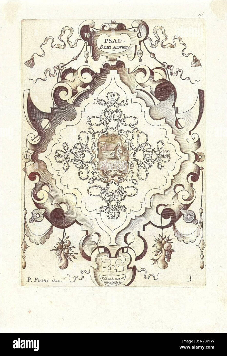Christus in de hof van Getsemane. Hieronymus Wierix, Melchior Modèle, Pierre Firens, 1608 Banque D'Images