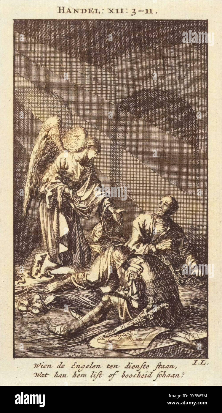 Libération de Peter de prison, Jan Luyken, mer. Arentsz & Pieter Cornelis van der Sys (II), 1712 Banque D'Images