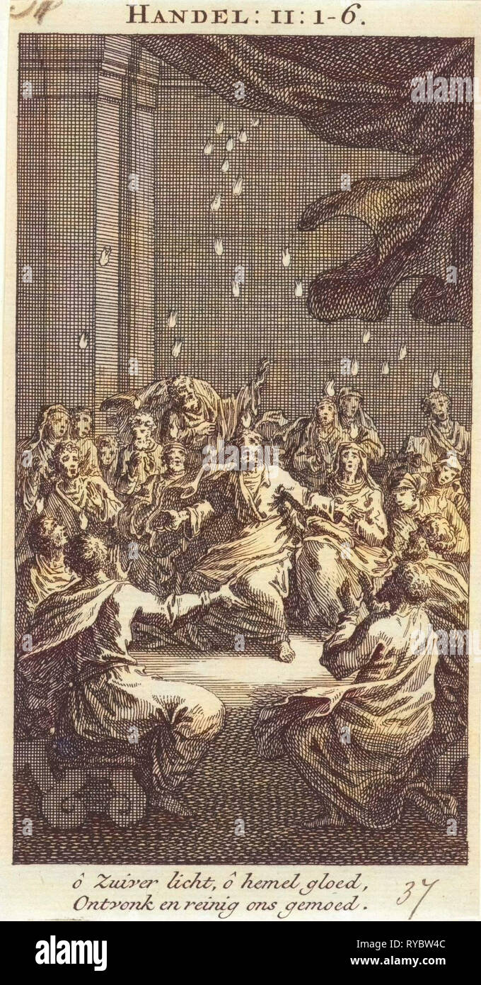 Effusion de l'Esprit Saint, Jan Luyken, Anonyme, 1712 Banque D'Images