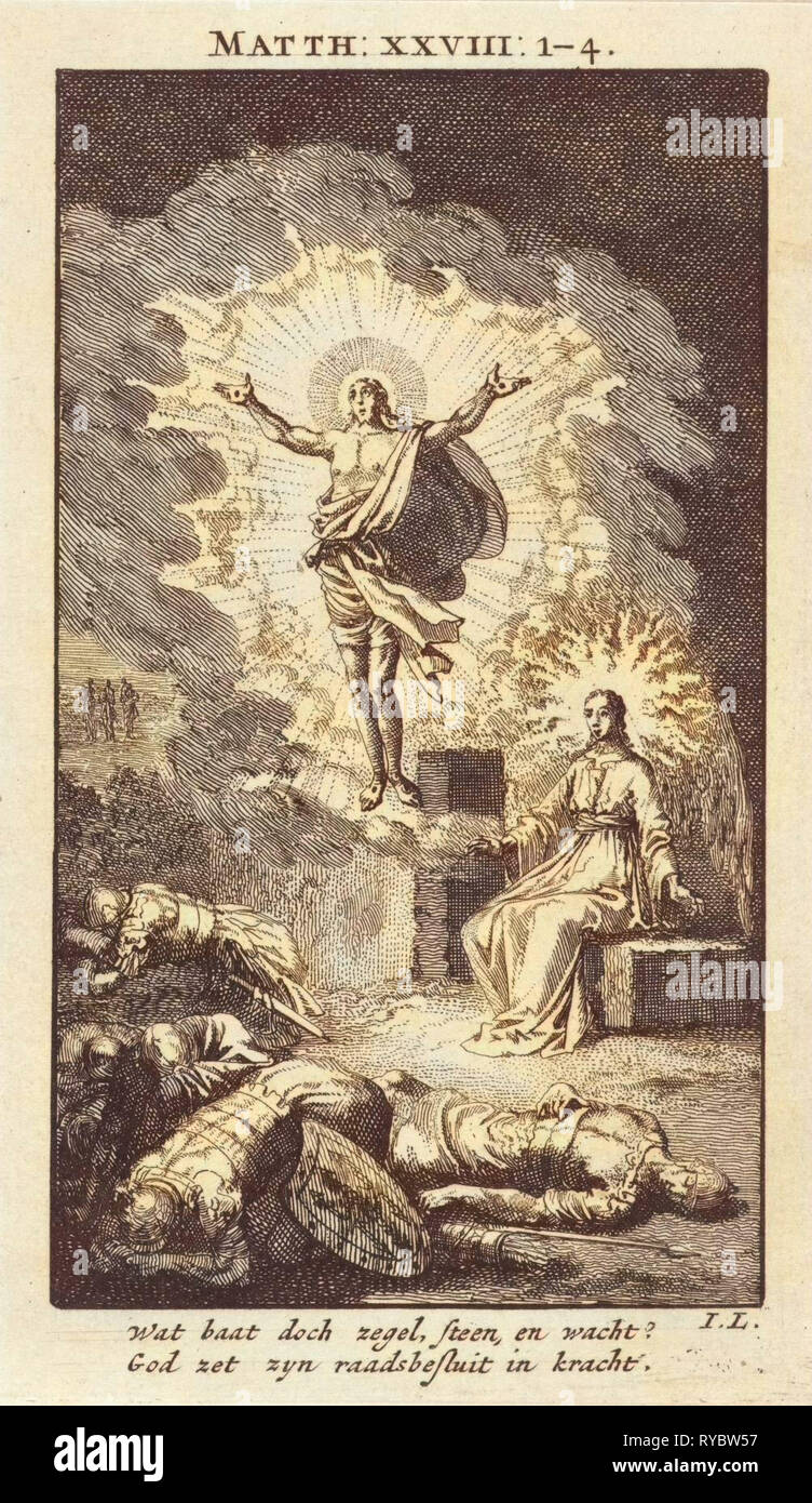 La résurrection du Christ, Jan Luyken, mer. Arentsz & Pieter Cornelis van der Sys (II), 1712 Banque D'Images
