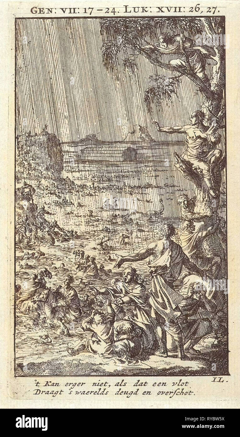 Inondation, Jan Luyken, mer. Arentsz & Pieter Cornelis van der Sys (II), 1712 Banque D'Images