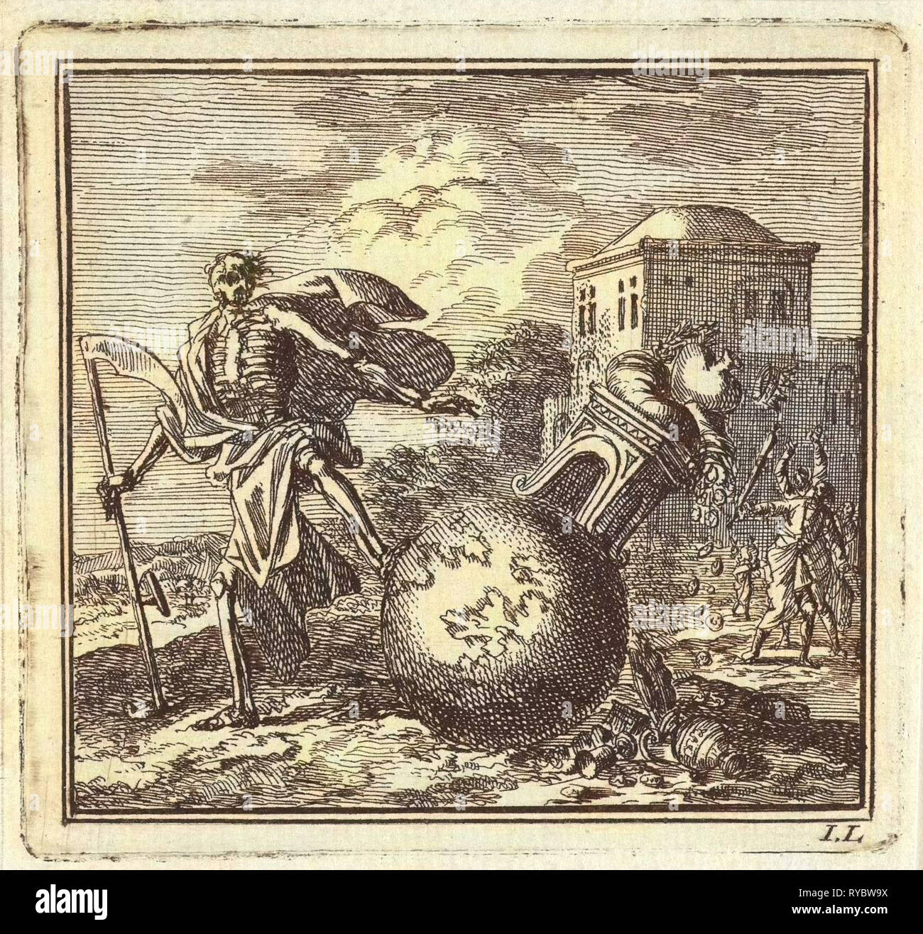 La mort frappe la planète, Jan Luyken, mer. Arentsz & Pieter Cornelis van der Sys (II), 1710 Banque D'Images