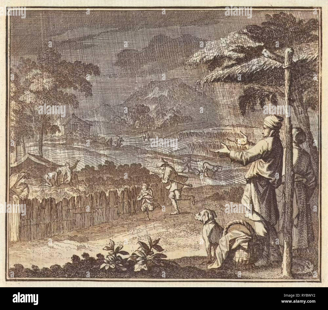 La pluie, Caspar Luyken, Jan Luyken, Christoph Weigel, ch. 1700 Banque D'Images