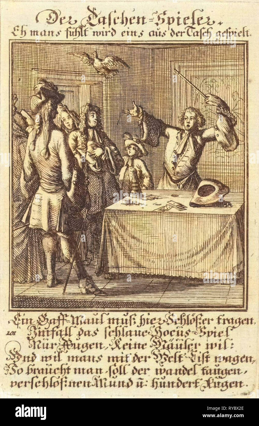 Magicien, Caspar Luyken, Anonyme, 1711 Banque D'Images
