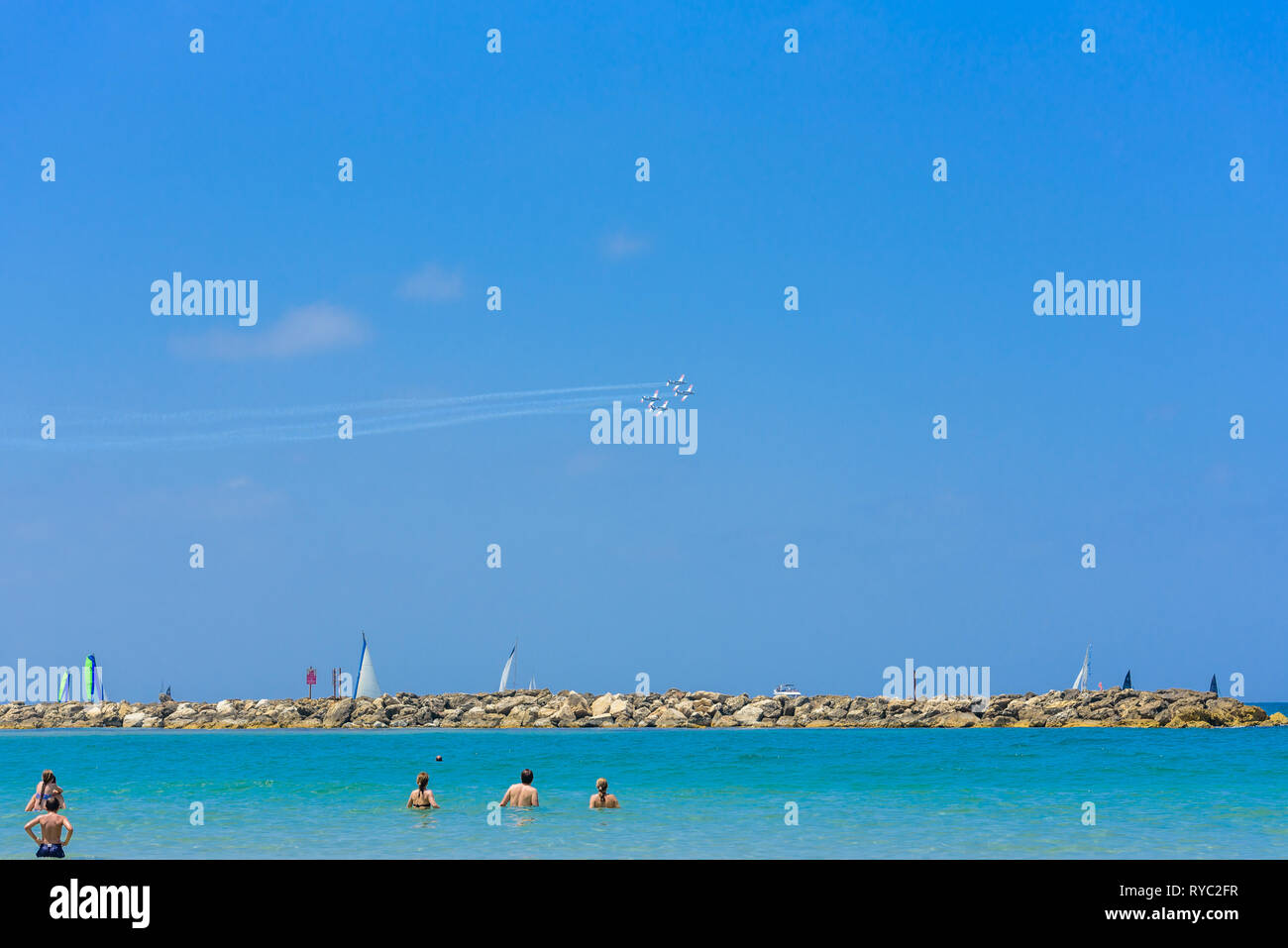 Bourget sur Yom Ha'atsmaout - jour de l'indépendance - 2 mai 2017, Tel Aviv, Israël Banque D'Images