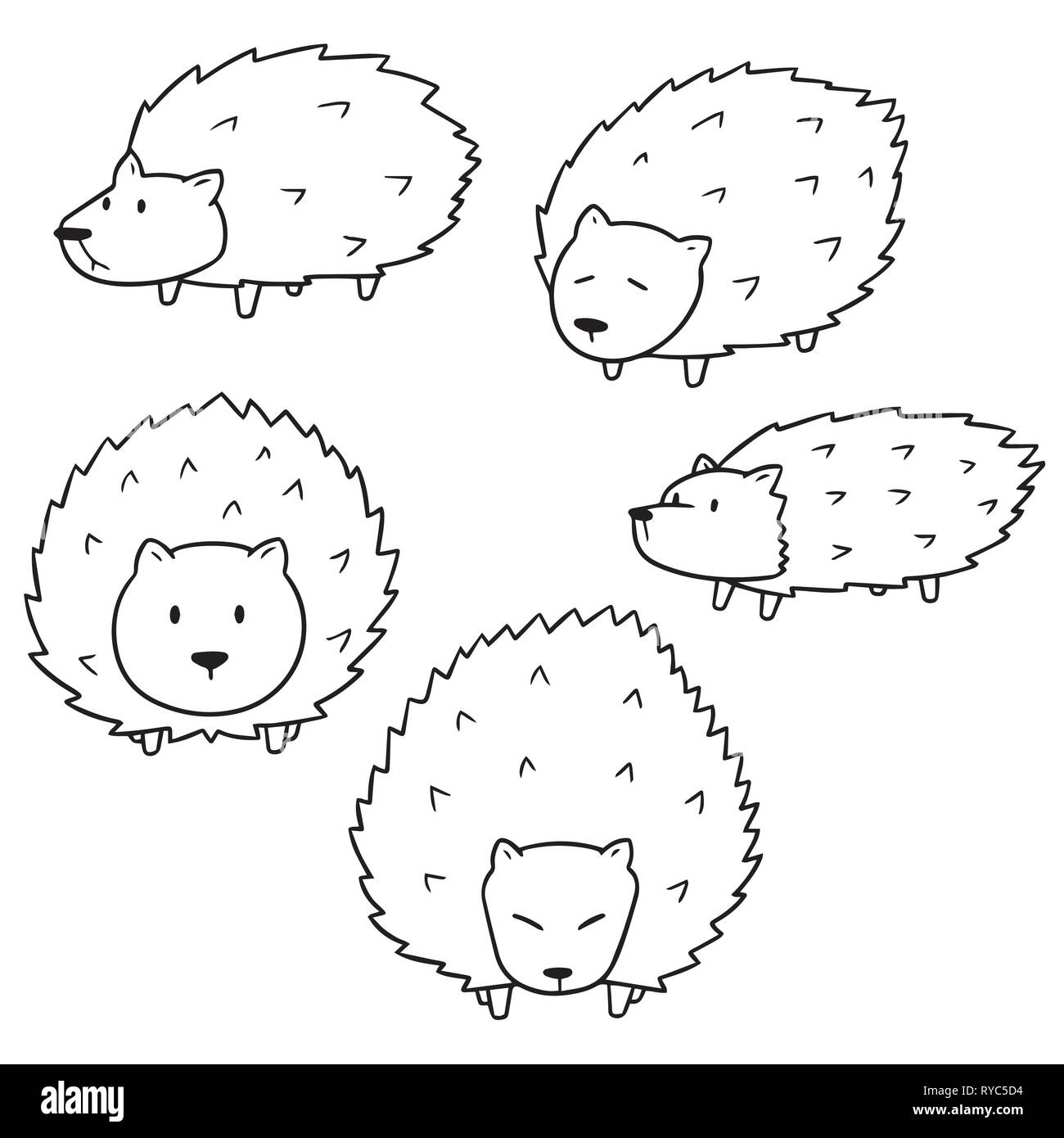 Vector set de Porcupine Illustration de Vecteur