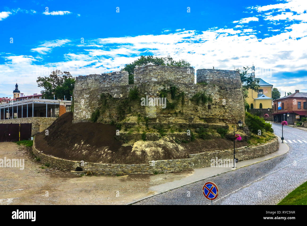 Kamianets Podilskyi Château ancienne forteresse de guet de mur extérieur Banque D'Images