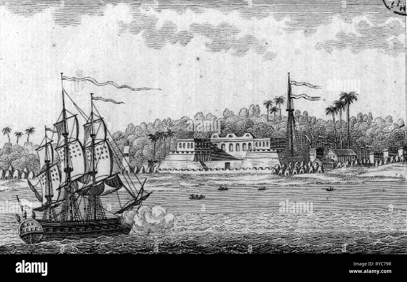 Vue française sur le fort de l'île Saint-Louis Banque D'Images