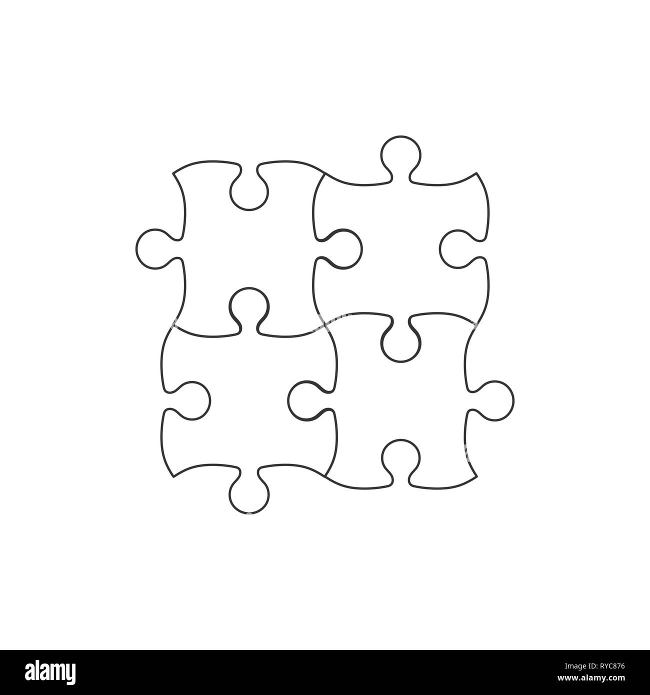 Illustration vectorielle, modèle plat. Icône puzzle simple Illustration de Vecteur