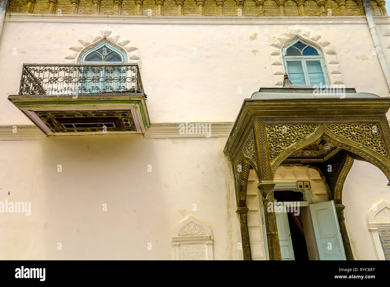 Vieille ville de Boukhara Sitorai Mohi Hosa Étoiles et Lune Jardin façade du palais d'été Banque D'Images