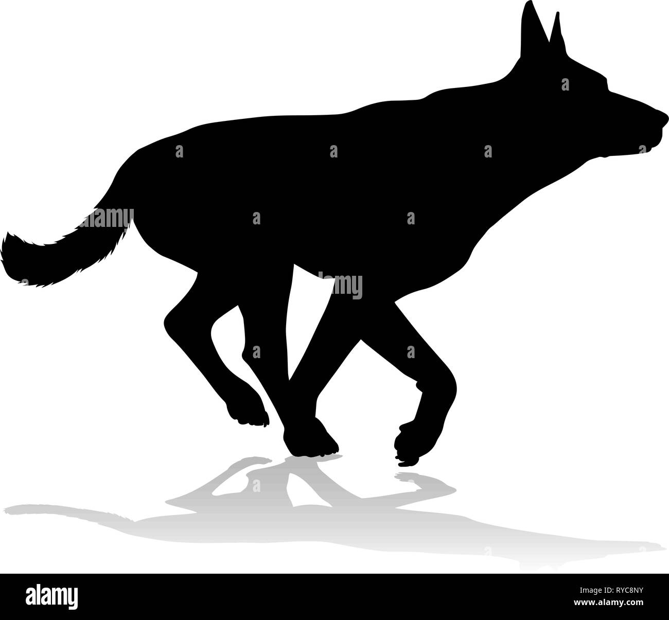 Silhouette chien Animal de compagnie Illustration de Vecteur