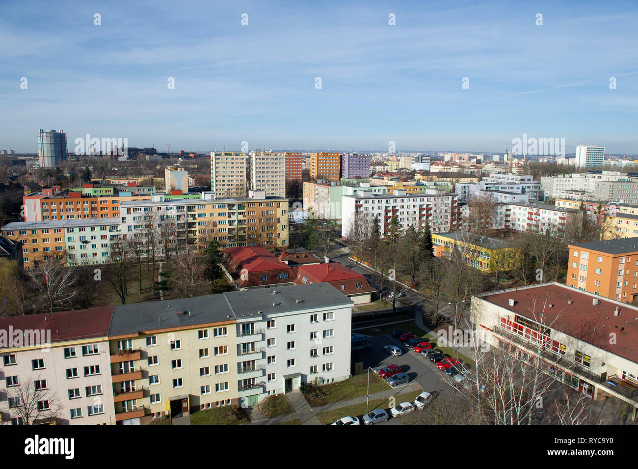 Les immeubles à appartements, à Ostrava, en République Tchèque Banque D'Images