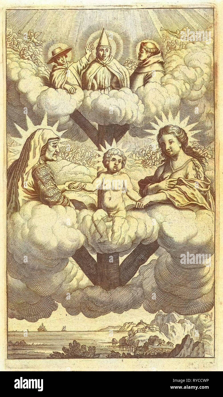 La Vierge et l'Enfant avec sainte Anne, anonyme, Samuel van Hoogstraten, Michiel de Groot, 1671 Banque D'Images