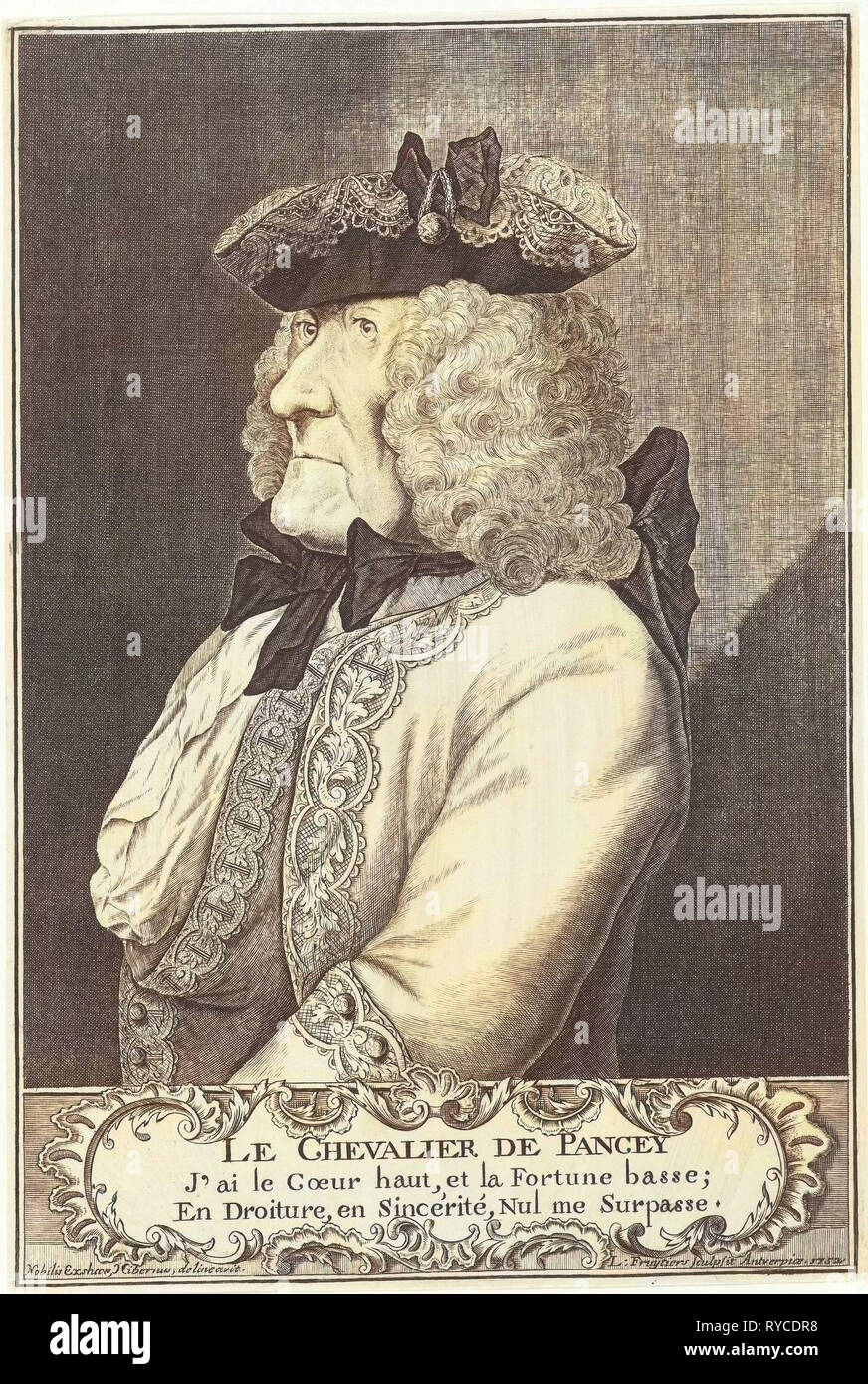 Portrait du chevalier de Pancey, Lodewijk Joseph Fruytiers, Anonyme, 1752 Banque D'Images