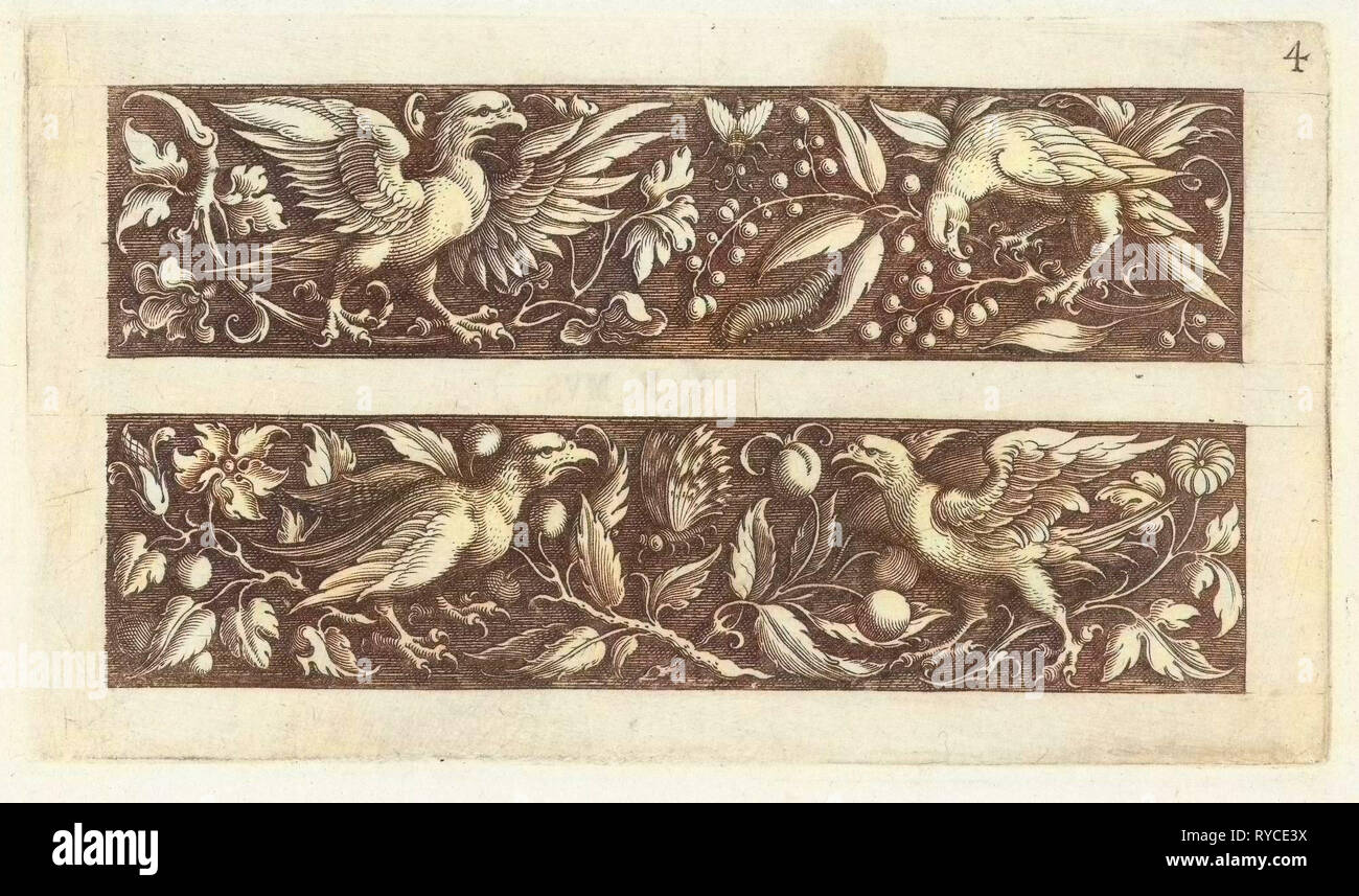 Deux frises, tant avec les rapaces, Michiel le Blon, ch. 1611 - c. 1625 Banque D'Images
