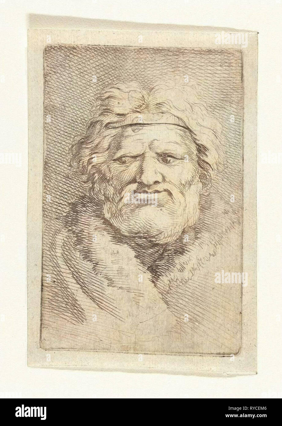 Buste d'homme, imprimer bouilloire : Samuel van Hoogstraten peut-être Banque D'Images