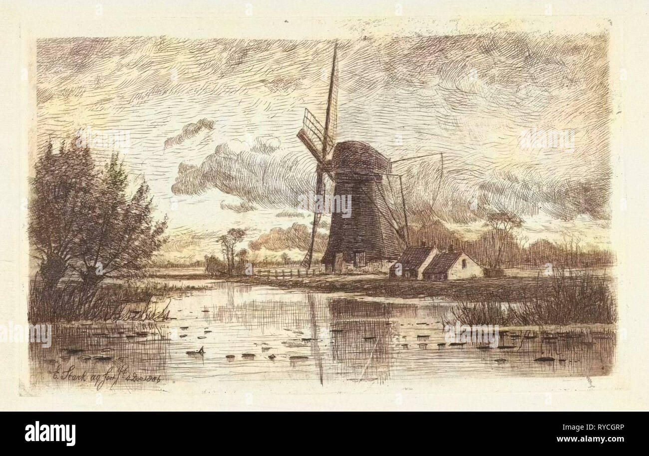 Moulin Baambrugge, Pays-Bas, Elias Stark, 1886 Banque D'Images