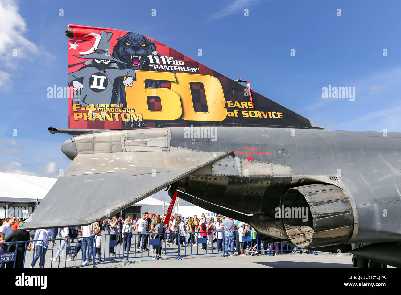 ISTANBUL, TURQUIE - 23 septembre 2018 : de l'air turque McDonnell Douglas F-4 Phantom II dans Teknofest Istanbul Aéronautique, Espace et Technologie Fest Banque D'Images