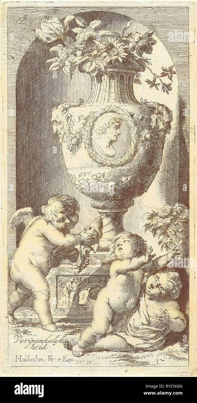 Allégorie de la transience, Arnold Houbraken, 1710 - 1719 Banque D'Images