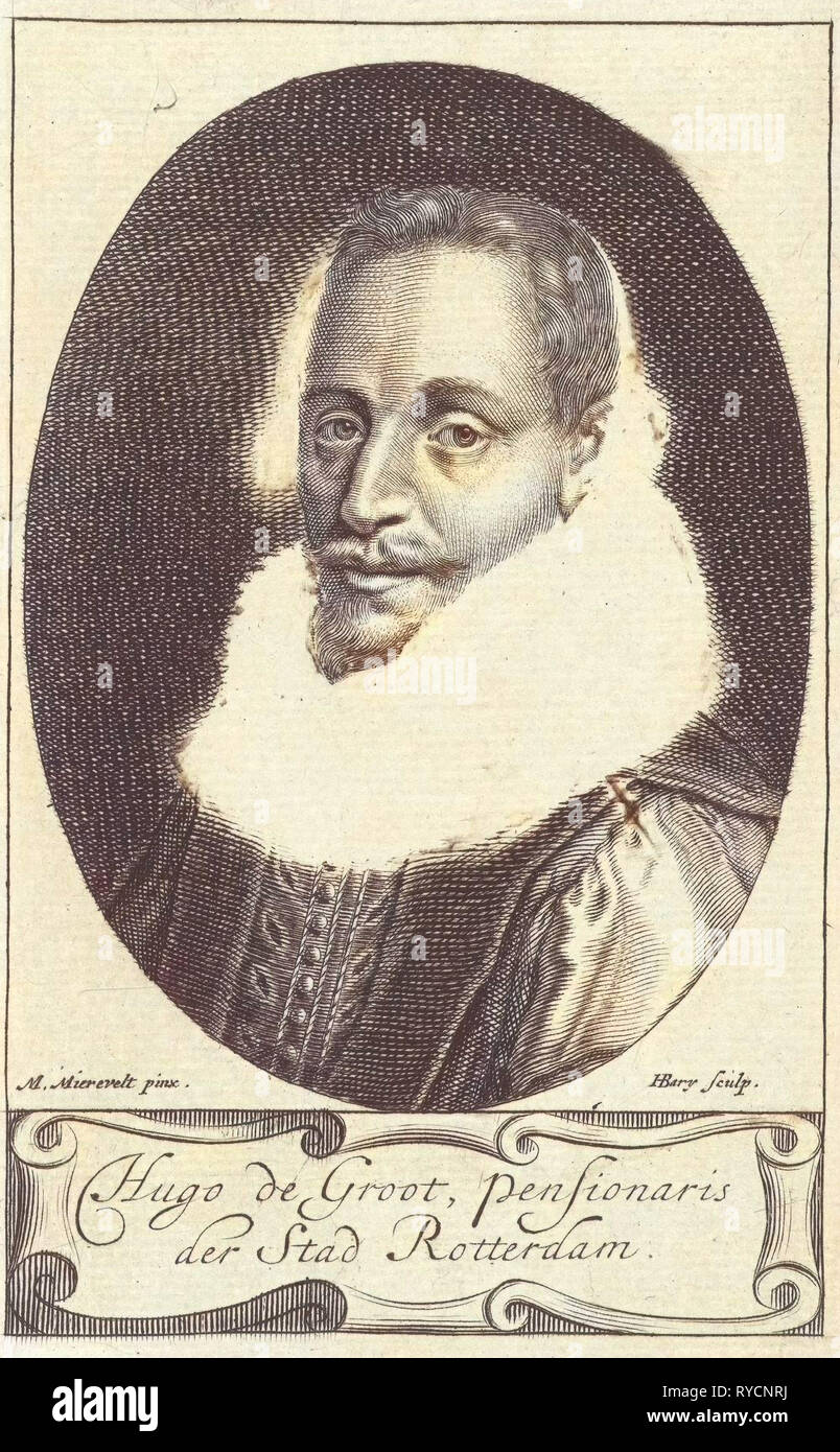 Portrait de Hugo Grotius, Hendrik Bary, 1657 - 1707 Banque D'Images