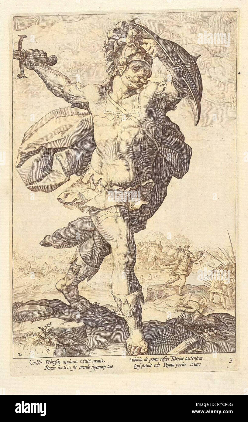 Codes Horatius, anonyme, Hendrick Goltzius, Franco Estius, 1645 - 1706 Banque D'Images