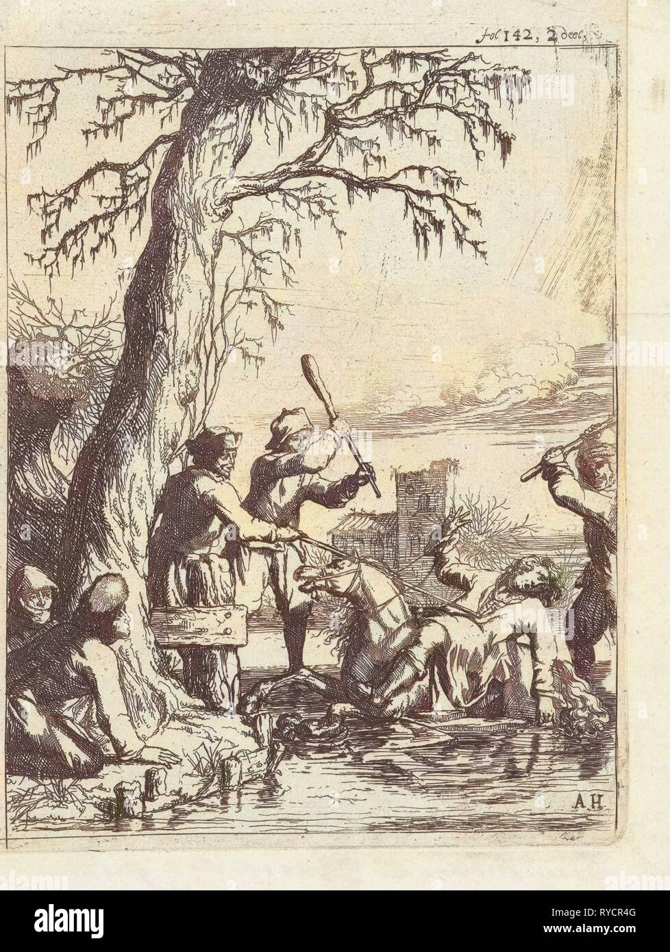 Compter Willem II en Hoogwoud, passe à travers la glace, 1256, Pays-Bas Banque D'Images