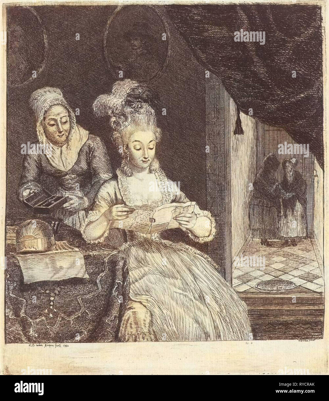 Femme Assise Lisant Une Lettre Banque De Photographies Et Dimages à Haute Résolution Alamy