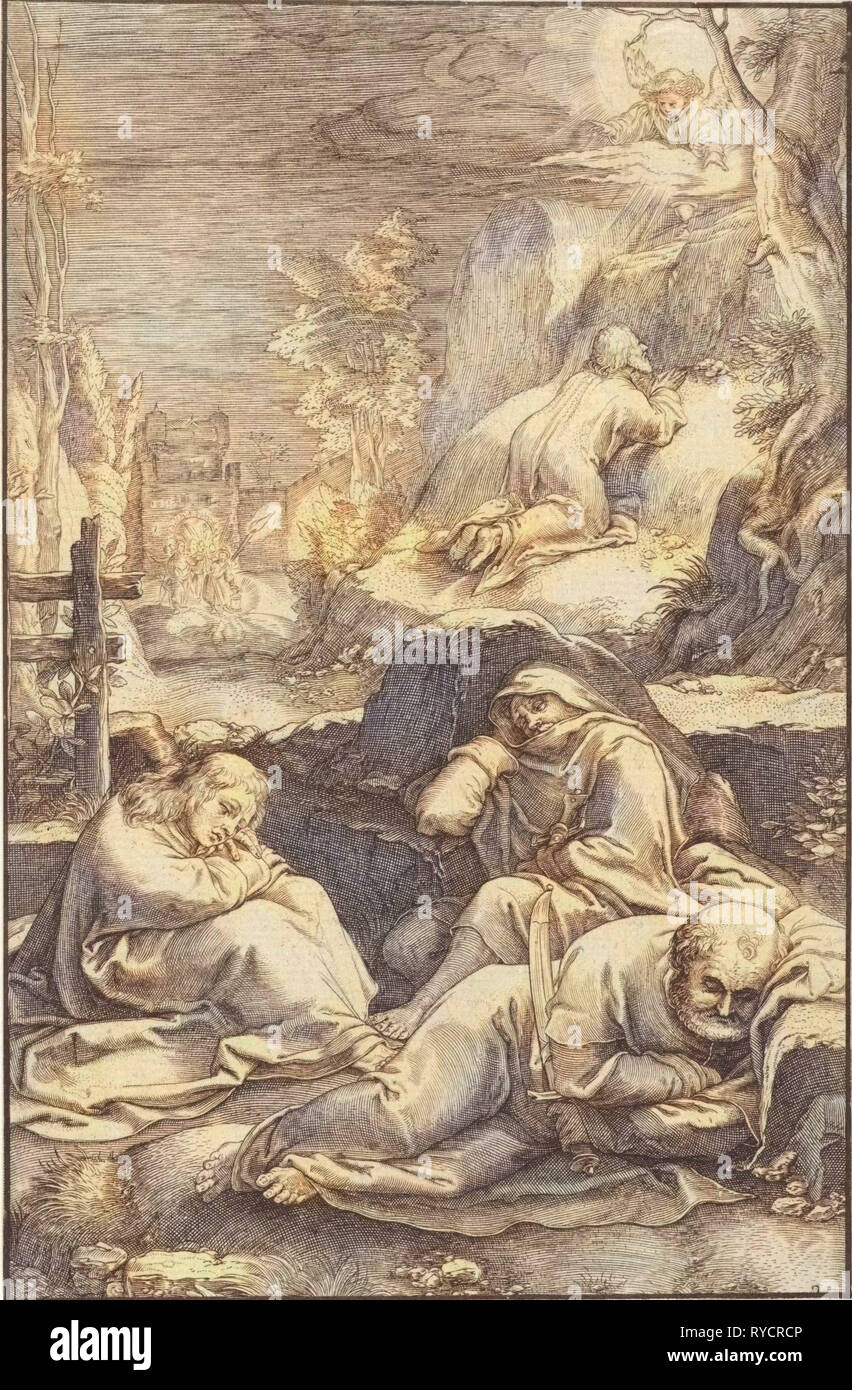 Le Christ au Jardin de Gethsémani, Ludovicus Siceram, Hendrick Goltzius, 1623 Banque D'Images