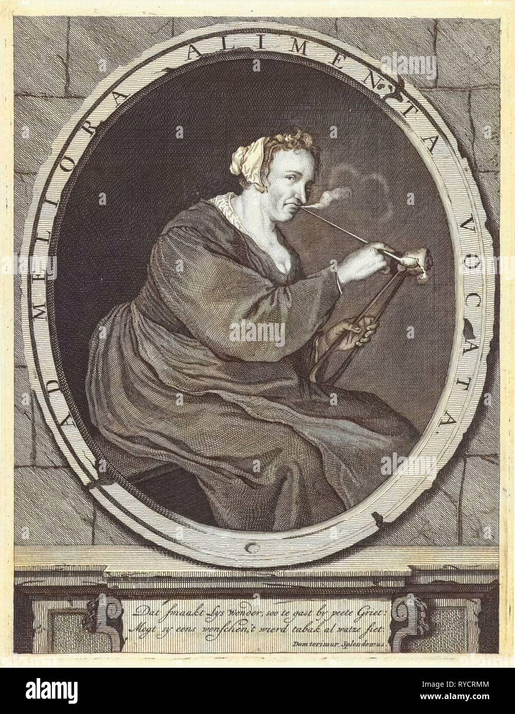 Fumeurs agriculteur, Matthijs extérieure, Cornelis Dusart, 1696 - 1727 Banque D'Images