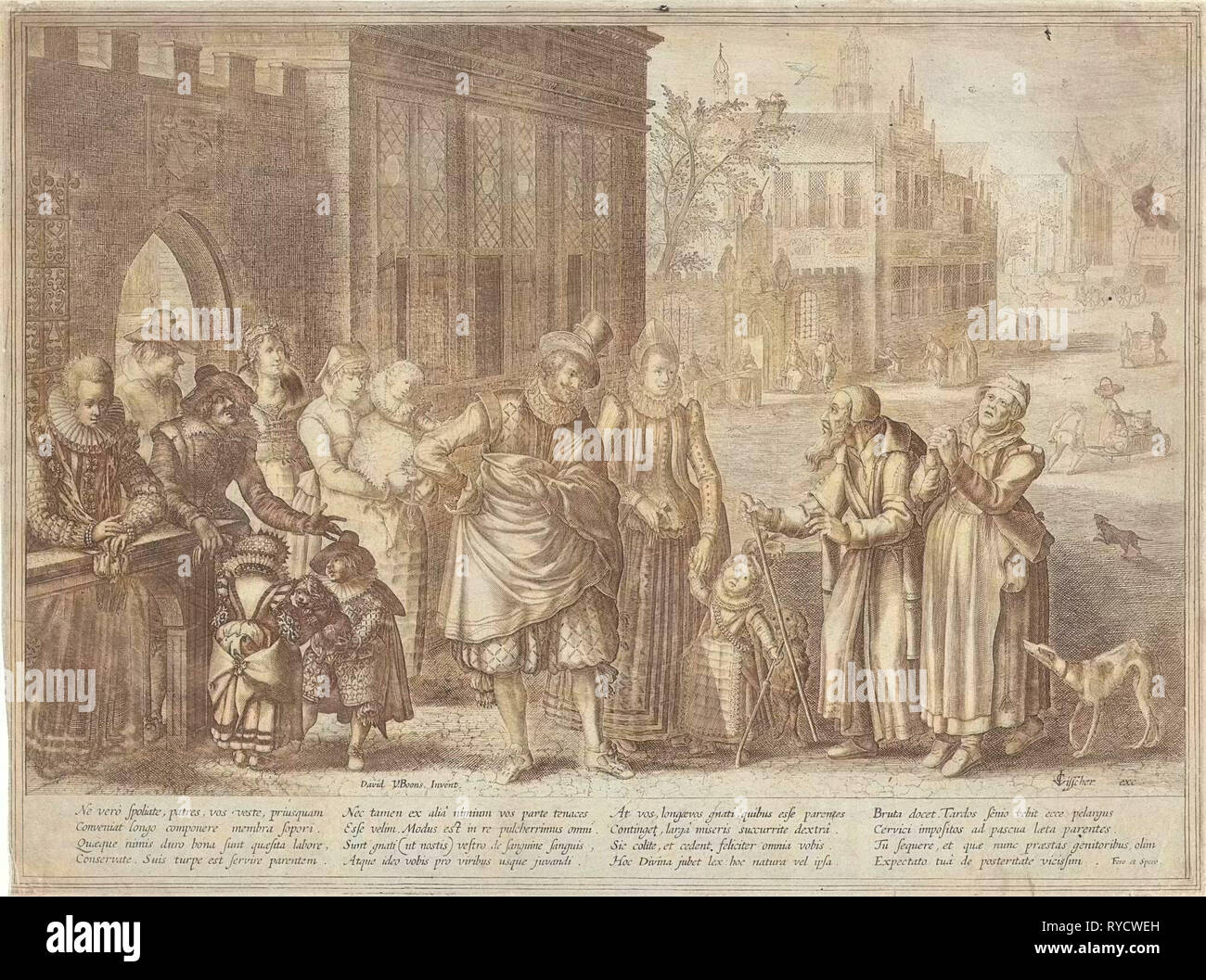 Enfants riches, pauvres parents, anonyme, Claes Jansz. Visscher II, 1612-1652 Banque D'Images