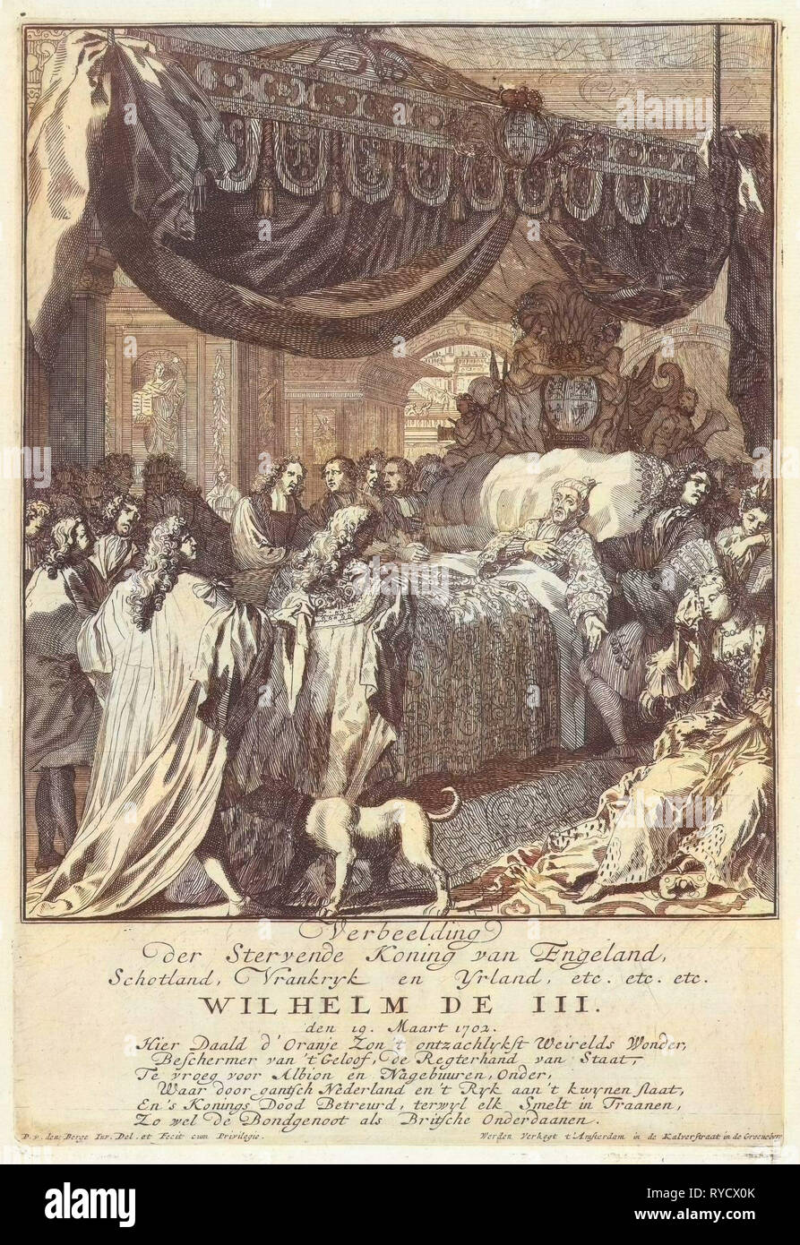 La mort de Guillaume III, roi d'Angleterre, Pieter van den Berge, 1702 - 1704 Banque D'Images