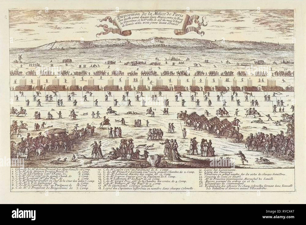 La planification de l'armée de la garnison de Paris, France 1660, Albert Flamen, après 1660 - 1662 Banque D'Images