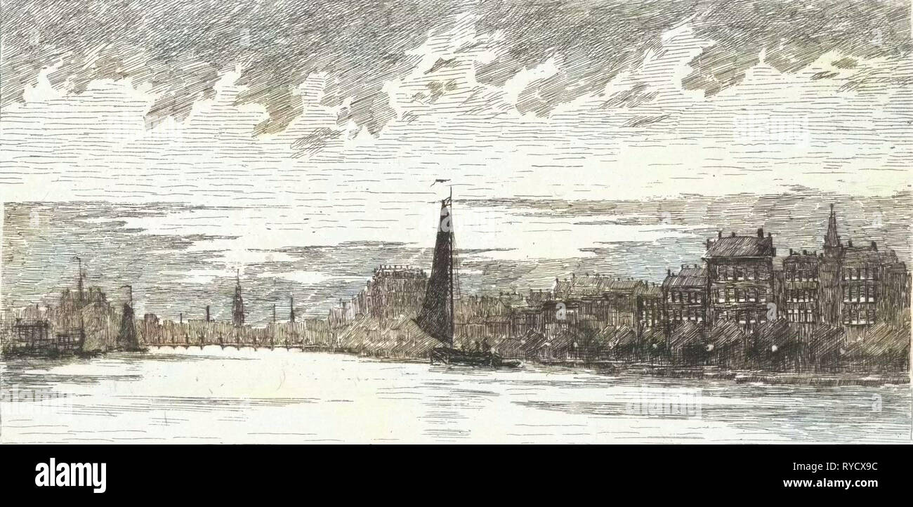 Vue depuis la rivière Amstel à Amsterdam, Pays-Bas, Elias Stark, 1887 Banque D'Images