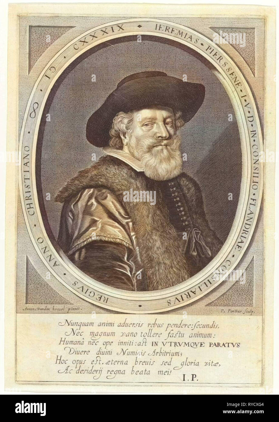Portrait de Jeremias Pierssene, Paulus Pontius, 1639 Banque D'Images