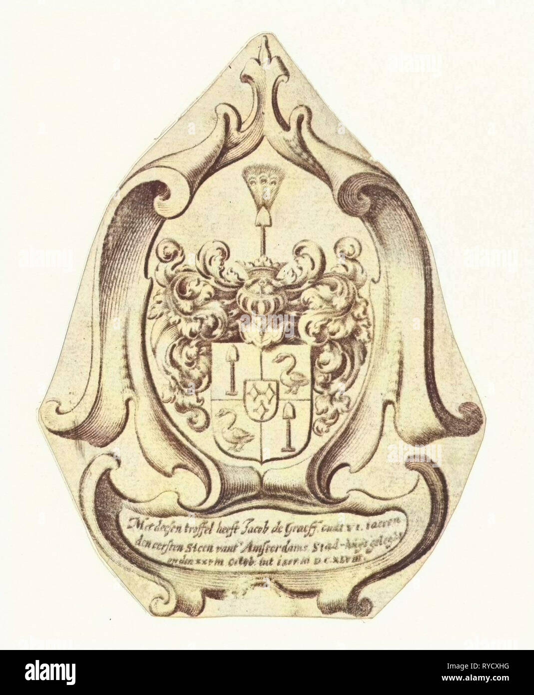 Armoiries de la famille De Graeff, Johannes Lutma, Anonyme, 1648 I Banque D'Images