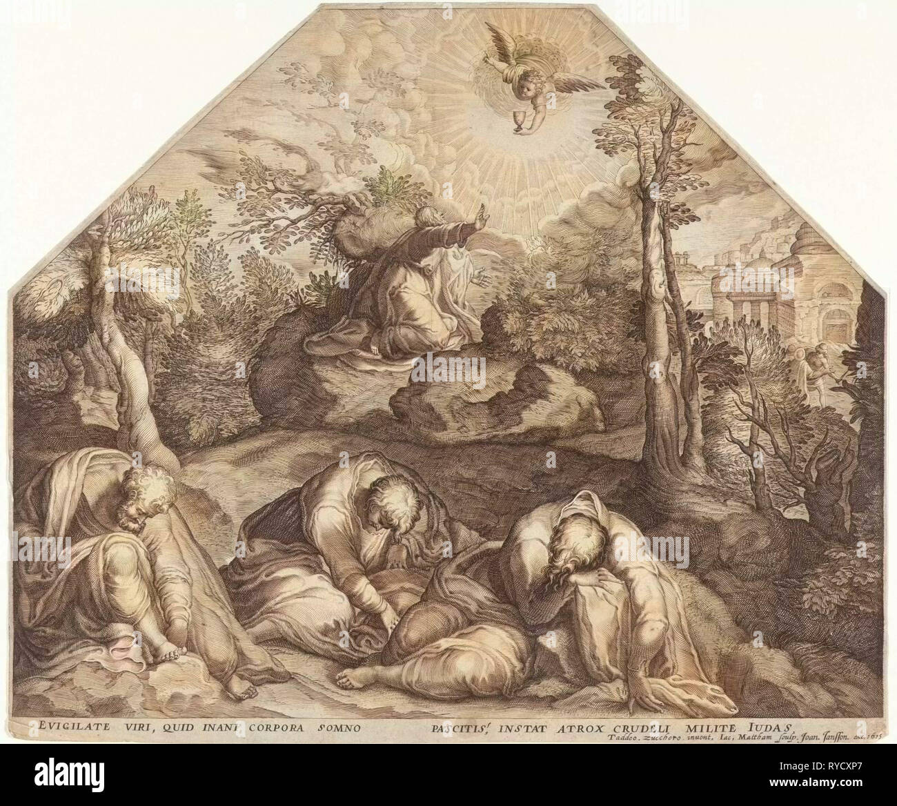 Le Christ au Jardin de Gethsémani, Sans titre by munier Jacob, Johannes Janssonius, 1615 Banque D'Images