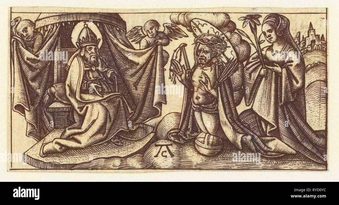 Le Christ devant le trône de Dieu, Monogrammist AC (16e eeuw), 1520 - 1562 Banque D'Images Le Christ devant le trône de Dieu, Monogrammist AC (16e eeuw), 1520 - 1562 Banque D'Images