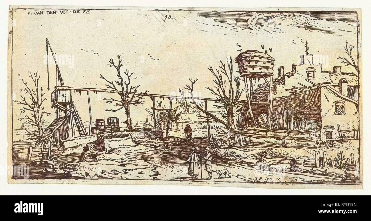 Paysage avec une brasserie, Esaias van de Velde, 1615 - 1616 Banque D'Images