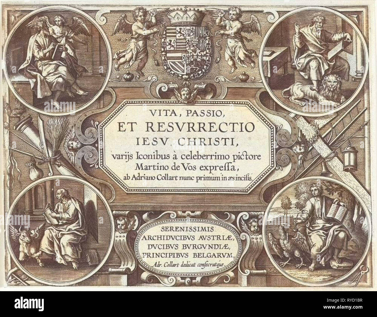 Imprimer titre, Vita et passio Jesu Christi Resurrectio Adriaen Collaert, 1598, - 1618 Banque D'Images