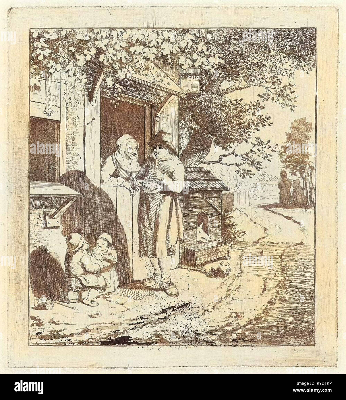 L'homme à la porte d'une auberge, Marie Lambertine Coclers, 1776 - 1815 Banque D'Images