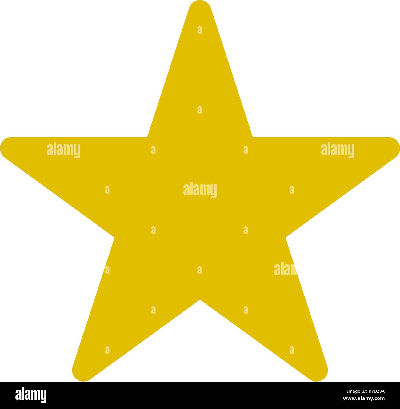 Icône - Golden Star, 5 simple, arrondi souligné - vector illustration isolé Illustration de Vecteur