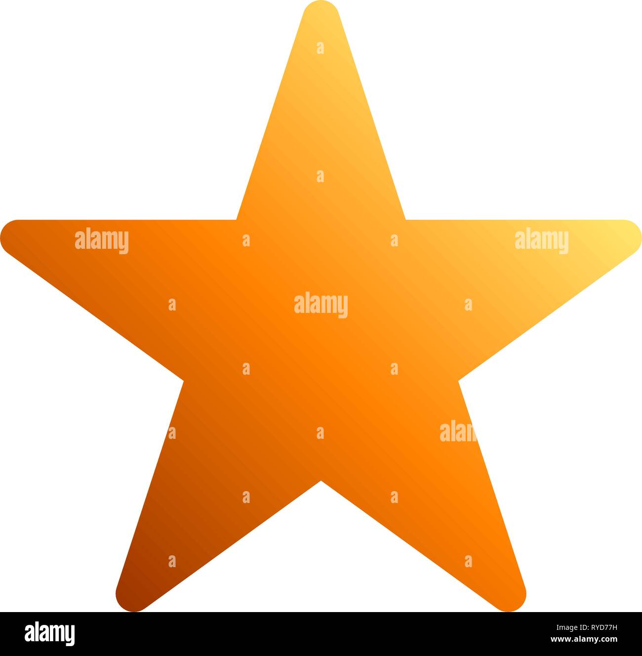 Star icône - dégradé orange, 5 arrondi souligné, isolé - vector illustration Illustration de Vecteur