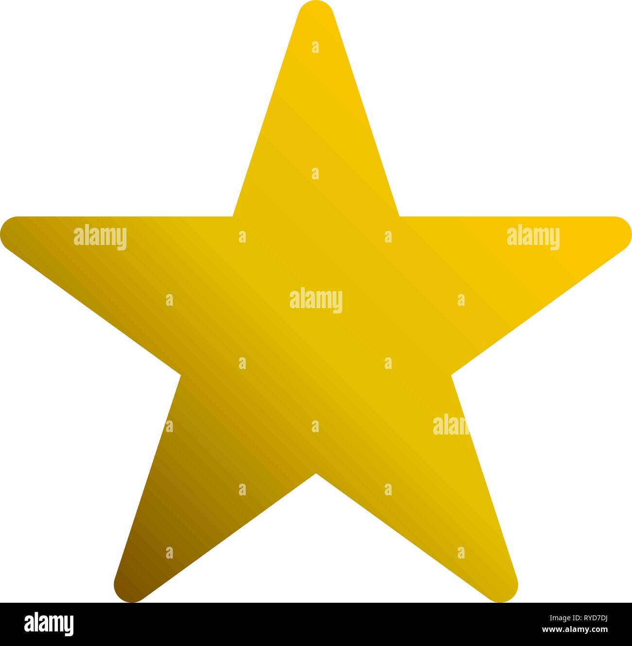 Star - icône gradient golden 5, arrondi souligné, isolé - vector illustration Illustration de Vecteur